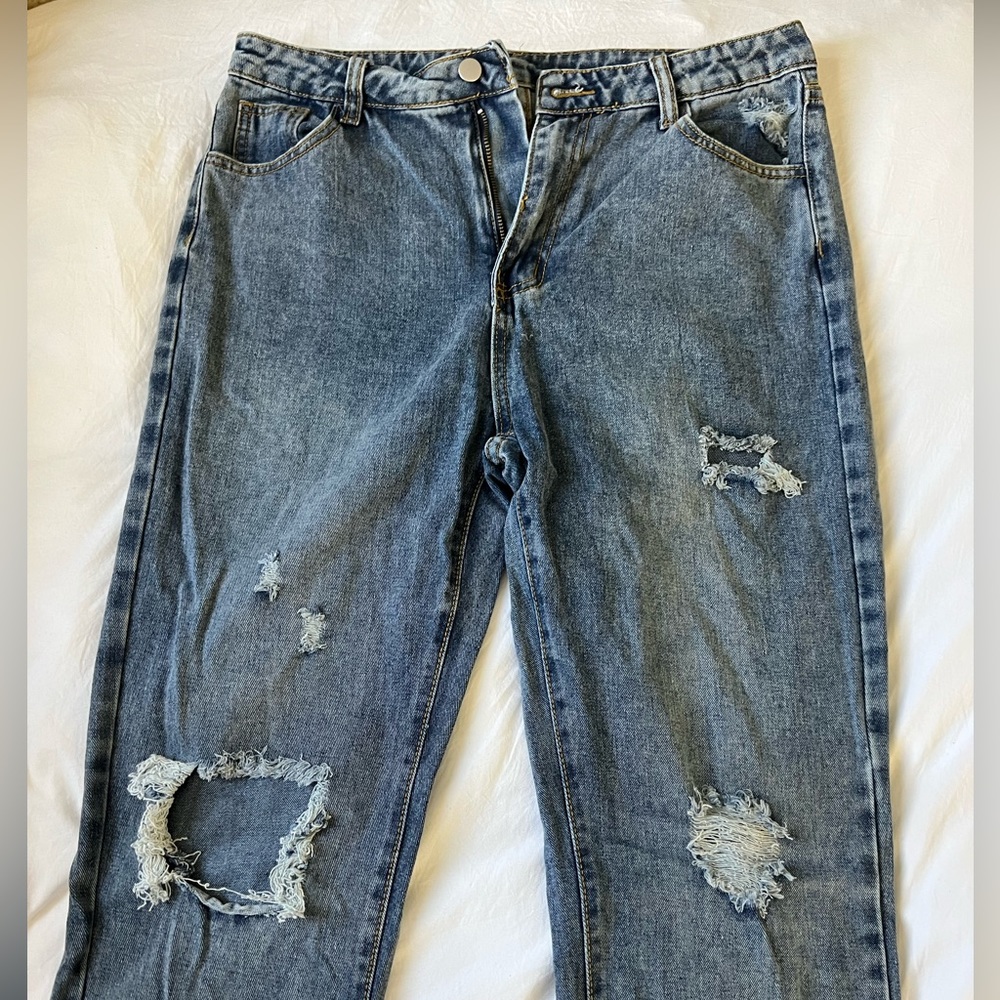 High Waisted Boyfriend Jeans